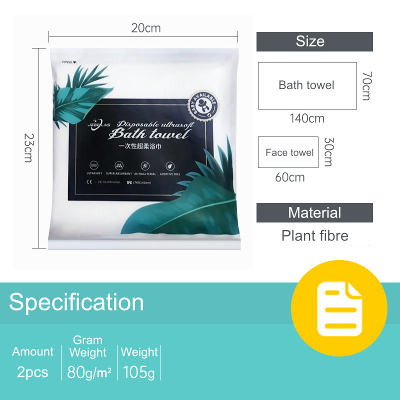 Forest printed packaging Disposable Face & Bath Towel Set